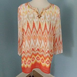 COPY - *Alfred​ Dunner* Sz 8 Tunic Sheer Lined Be…